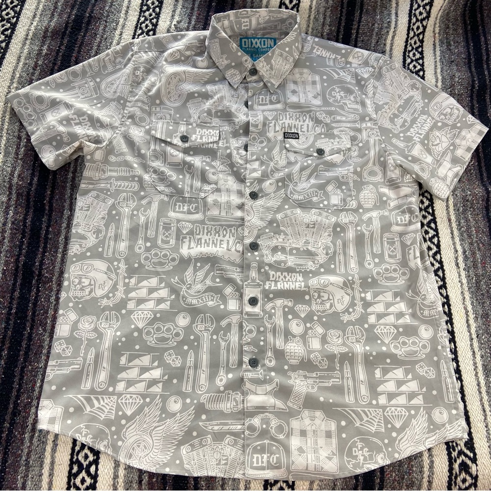 Dixxon Flannel Co Limited Edition Tattoo Shirt The Sampson Large L Gray